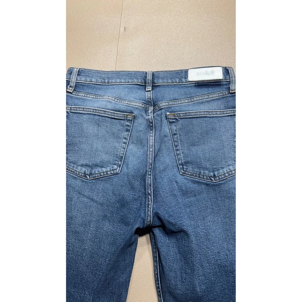 RE/DONE High Rise Straight‎ Leg Jeans Medium Wash Blue Size 29